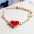 Korean Style Indie Pop Jewelry White Clover Heart Love Heart Bracelet Yiwu Wholesale of Small Articles