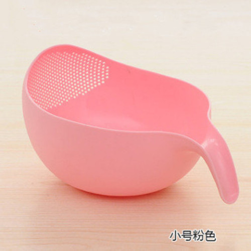 Self-Produced and Self-Sold Colorful Kitchen Drain Basket Rice Washing Basin Plastic Vegetable Basket Extra Thick Band Handle Rice Washing Filter Rice Washing Device