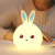 Adorable Rabbit Silicone Light Colorful Cute Rabbit Nightlight Cute Bear Rabbit Night Light USB Cute Pet Creative Remote Control Lights