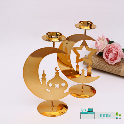 Golden Light Luxury Candle Romantic Candlestick Aromatherapy Dinner Props Lampstand Table-Top Decoration Decoration