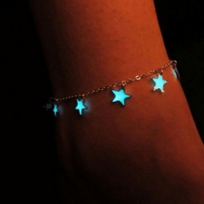 European and American Lady Beach Style Blue Pentagram Tassel Anklet Bracelet Foot Accessories Wholesale