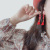 Xi Character Silver Pin Eardrops Red Earrings Bridal Lantern Fan Festive Female Chinese Symmetrical Knot Tassel Wrong Earrings