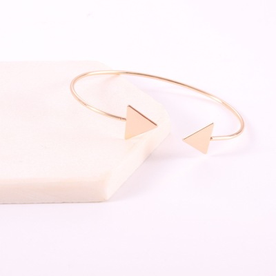 Jewelry Wholesale Copper High Quality Triangle Asymmetric Opening Women's Bracelet Factory Wholesale