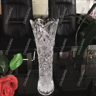 Chuguang Glass Crystal Small Vase Decoration Living Room Flower Arrangement Glass Transparent Aquatic Flowers Simple