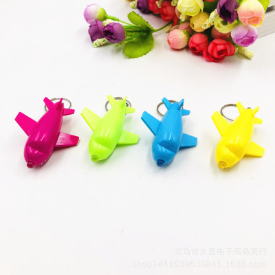 Luminous Led Airplane Keychain Light Pendant Accessories Children's Toy One Yuan Small Gift with Pin Gift