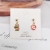 Silver Needle Festive Red Xi Character Earrings Women's round Asymmetric Chinese Knot Cat Fu Earrings