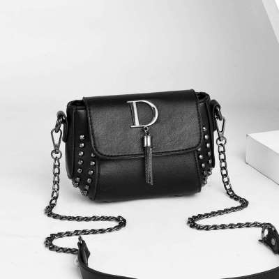 Simple Classic Black Women's Bag New Fashion Trendy Hand-Carrying Bag Ins Shoulder Crossbody Shoulder Bag Factory Direct Sales