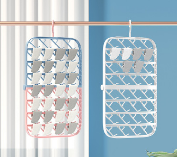 New Product Creative Hollow-out Socks Drying Hanger Balcony Foldable Plastic Curved Multi-Functional Hanging Drying Rack