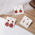 Silver Needle Festive Red Bridal XI-Shaped Earrings Women's round Asymmetric Chinese Knot Fu-Shaped New Year Earrings