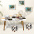Home Supplies Set Dining-Table Chair Plastic EV Glass Printing Full Set Coffee Table Tables and Chairs
