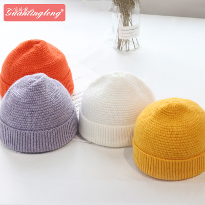 Cross-Border Knitted Hat Women's Go out in Winter Warm Skullcap Knitted Hat Men's Pure Color All-Matching Couple Sleeve Cap