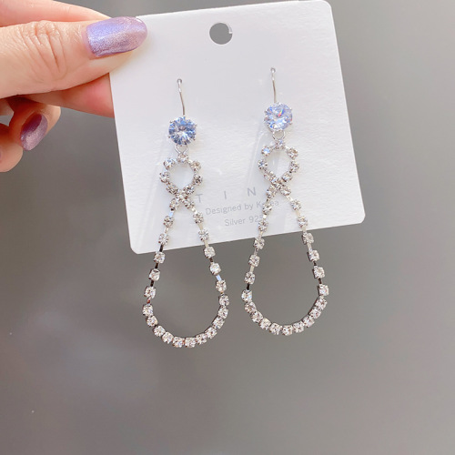 Korean Style Super Fairy Ju Yiyi Star Same Style Earrings Female Temperament Trend Personality Tassel Earrings S925 Silver Needle Earrings 
