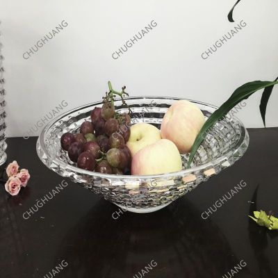 Chuguang Glass Crystal Fruit Plate Decoration Living Room Fruit Glass Transparent Water Fruit Plate Simple