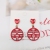 Silver Needle Festive Red Bridal XI-Shaped Earrings Women's round Asymmetric Chinese Knot Fu-Shaped New Year Earrings