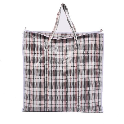 Red and Blue Black Plaid Woven Bag, Non-Woven Bag Pp Woven Bag Packing Bag Duffel Bag Moving Bag Garbage Bags