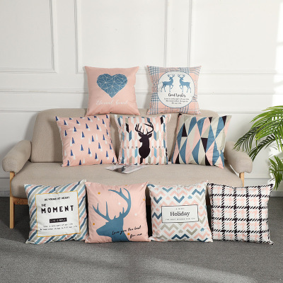 Pink Cute Bedroom Pillowcase Amazon Hot Household Supplies Pillowcase Simple Fashion Cushion Cover Wholesale