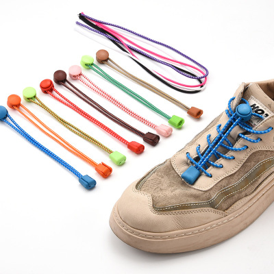  Multi-Color Elastic Shoelace for Lazy People Button Adjustable Men's and Women's Shoelaces Factory Wholesale