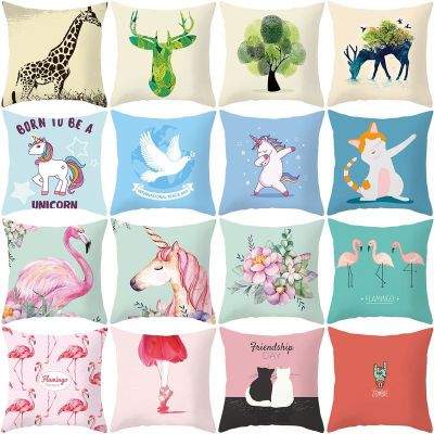 Gm021 Ins Internet Celebrity Flamingo Printed Pillowcase Living Room Sofa Cushion Cushion Cover Amazon Hot