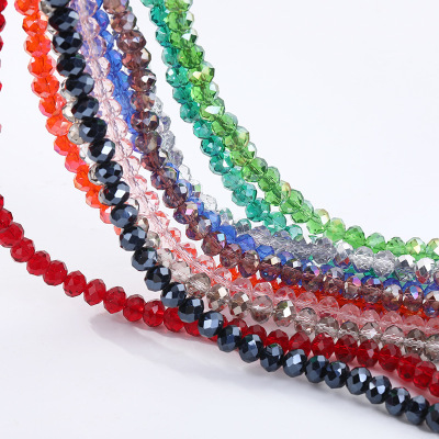Direct Sale Simple Fashion Handmade DIY Glass Crystal Flat Beads Fashion Bright Flat Bead Chain Clothing Accessories Wholesale 3