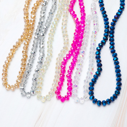 high-end exquisite color 6m crystal flat beads ornament accessories diy glass beads string beads materials whole string wholesale