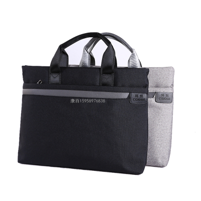 Coney Portable Briefcase Business Conference File Bag Handbag Customized Canvas File Bag Kn8857