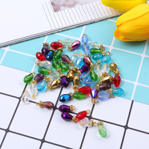 new hot sale glass water drop circle pendant pendant creative handmade diy ornament water drop glass beads accessories