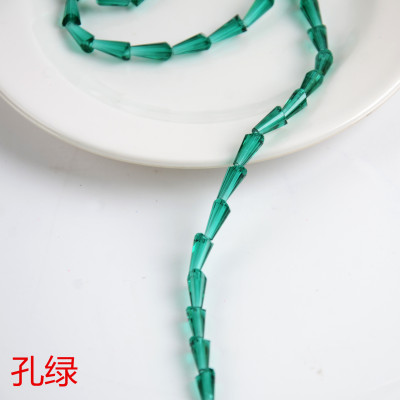 Hole Green 4 Pagoda DIY Jewelry Accessories Crystal Loose Beads Factory Direct Sales Headdress Accessories