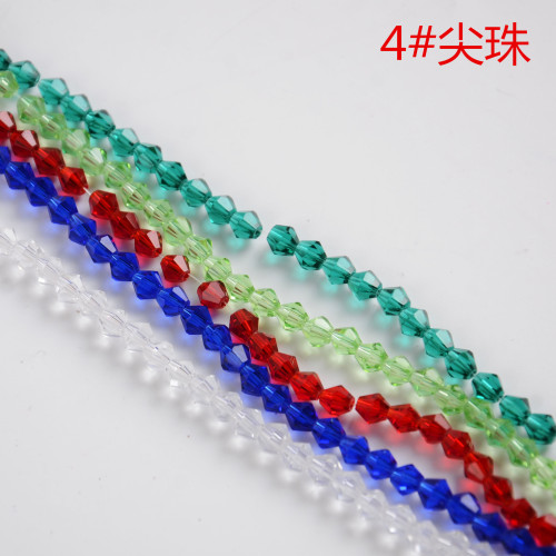 factory direct sales pieces scattered beads wholesale crystal tipped bead crystal accessories two pointed beads no. 4 micro glass bead in stock