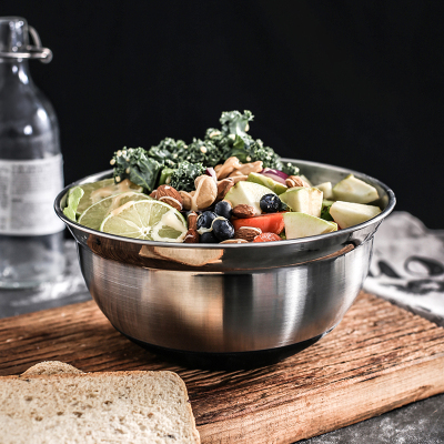 New Stainless Steel Basin, Stainless Steel Salad Bowl, with Scale Salad Basin Kitchen Supplies, Hotel Supplies
