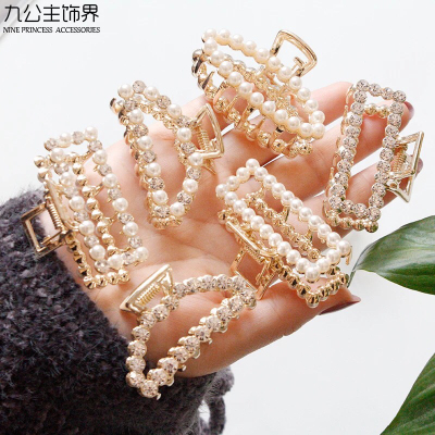 INS Grip Heart-Shaped Updo Adult Korean Geometric Diamond Hair Accessories Headdress Elegant New Online Influencer Fashion