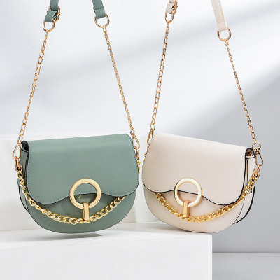 Semicircle Internet Celebrity Texture 2020 Bags Saddle Bag New Fresh Solid Color Mori Small Shoulder Bag Wholesale