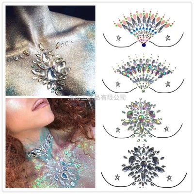 New Chest Body Diamond Stickers Environmentally Friendly Resin Drill Rhinestone Face Pasters Chest Paste Sexy Stickers