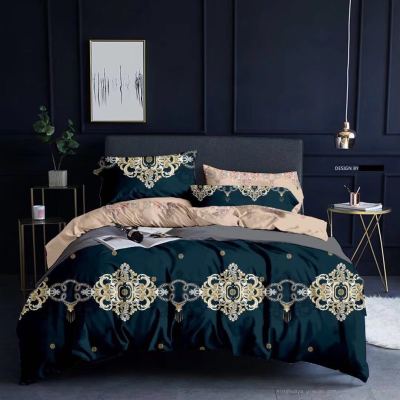 European-Style Printed Simple Beddings Quilt Cover Bed Sheet Pillowcase