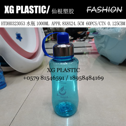 Water Bottle 1000ml Plastic Large Capacity Outdoor Sports Water Bottle Belt Scale Fashion Water Bottle Foreign Trade Hot Selling Water Bottle