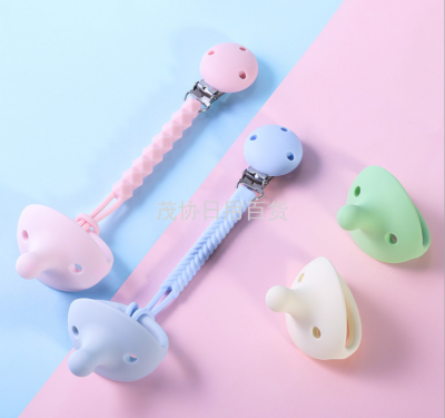 One-Piece Silicone Appease Chain Pacifier Clip Baby Soothing Pacifier Clip Silicone One-Piece Soothing Chain