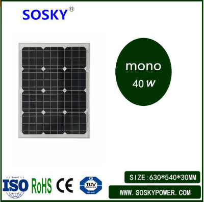 New  Solar Single Crystal Panel 40W Full Power Efficient Charging Panel Size 630*540 * 30mm Spot