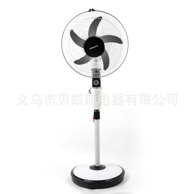 New  New 12V Solar Rechargeable Floor Fan with Battery Five-Leaf with Light DC-113 Standing Electric Fan Household Outdoor Fan