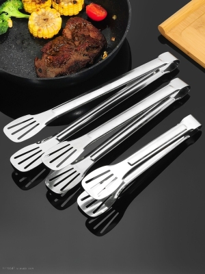 Stainless Steel Food Clamp Thickened Tongs Bread Clip BBQ Clamp Steak Tong Spicy Hot Clip