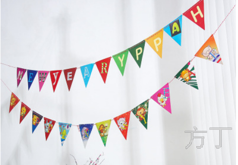 Birthday Party Decoration Bunting Pennant Customized Birthday Arrangement Banner Garland