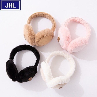 Winter Fashion Plush Warm-Keeping Earmuffs Bluetooth Headset Cartoon Headset Solid Color Music Headset Printed Logo.