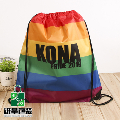 Currently Available Polyester Bag Bags Custom shu kou Polyester Drawstring Double-Shoulder Backpack School Bag Currently Available Custom Logo