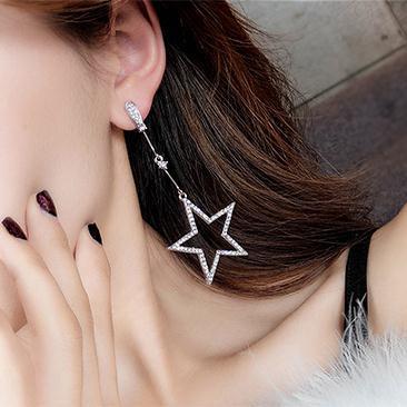 South Korea Elegant Pentagram Earrings Cool All-Matching Long Star Pendant Earrings High-Profile Earrings Earrings