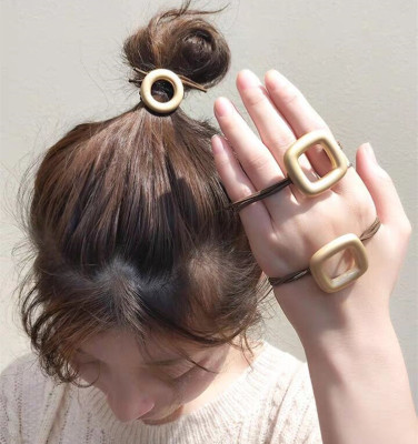 Metal Circle Hair Band Internet Celebrity Ins Simple Hair Ring Geometry Female Small Fragrant Hair Tie Temperament Hair Rope