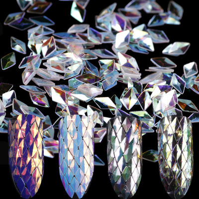 New Nail Ornament 3D Three-Dimensional Diamond-Shaped Sequins Dynamic Glitter Powder Laser Symphony Diamond-Shaped Sequins