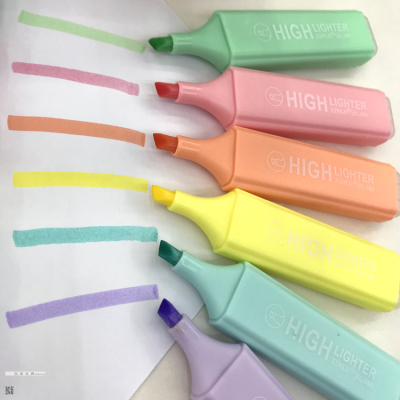 Macaron Light Highlighter Eye Protection Candy Color 6 Color 4 Color Set Fluorescent Mark Marker Hongya Stationery
