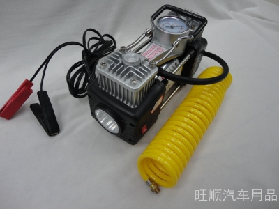 WS-739 Car Metal Inflatable Pump with Light Double Cylinder High-Power Inflatable Pump
