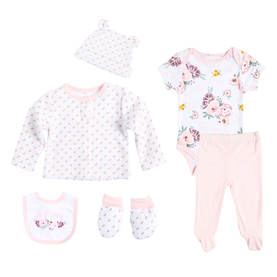 Newborn Baby Six-Piece Thickened Cotton-Padded Thermal Underwear Fall and Winter Clothes Baby and Infants Romper
