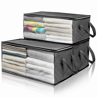 Amazon Hot Sale Non-Woven Fabric Storage Box Quilt Foldable Storage Bag Wardrobe Clothing Storage Box Dustproof Moisture Proof