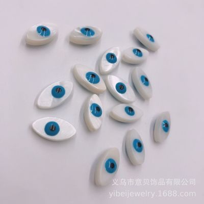 Shell White Shell Horse Eye Fritillary Drop Oil White Shell Double-Sided Devil Eye Ornament Accessories DIY