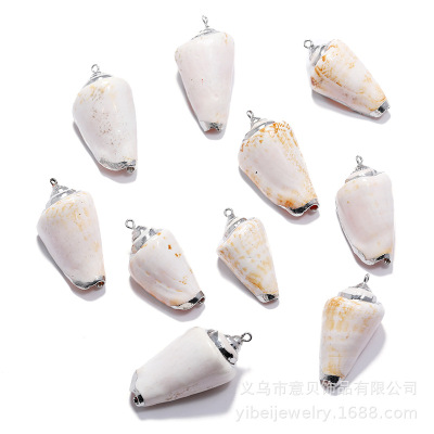 Yibei Electroplating Silver Edge Conch Silver Edge Shell Conch Amazon Ornament Accessories Hot Sale